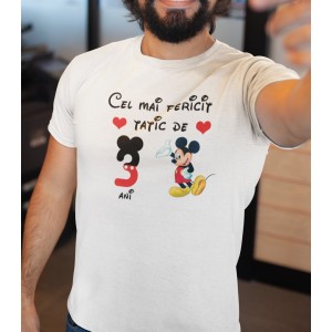 Tricou Personalizat Barbati - Cel mai fericit tatic - Mickey Mouse  - 2