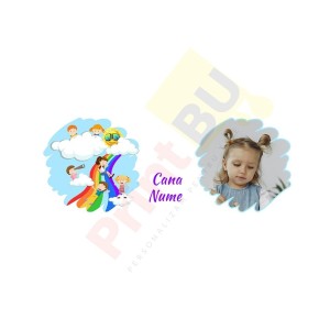 Cana Personalizata Copii -  Curcubeu - Poza si Nume  - 2