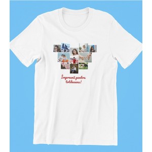 Tricou Personalizat Femei - Set de 11 Poze in Forma de Inima si Text  - 2