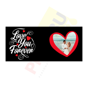 Cana Personalizata Neagra - Love You Forever - Poza Inima  - 2