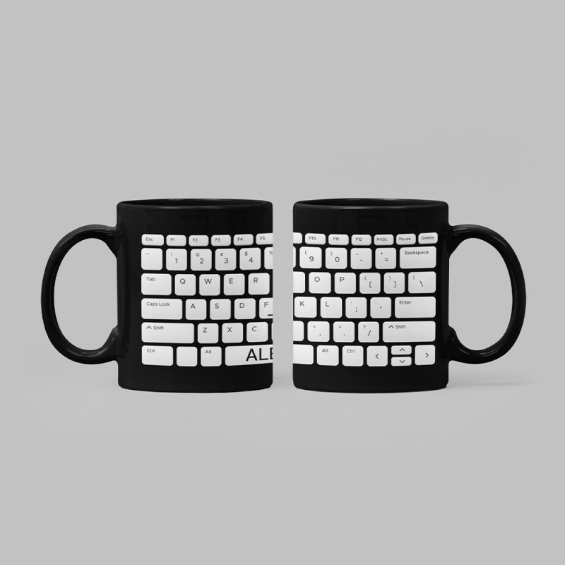 Cana Personalizata Neagra - Tastatura - Nume  - 1