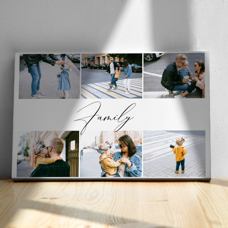 Tablou canvas personalizat family cu 6 poze  - 1