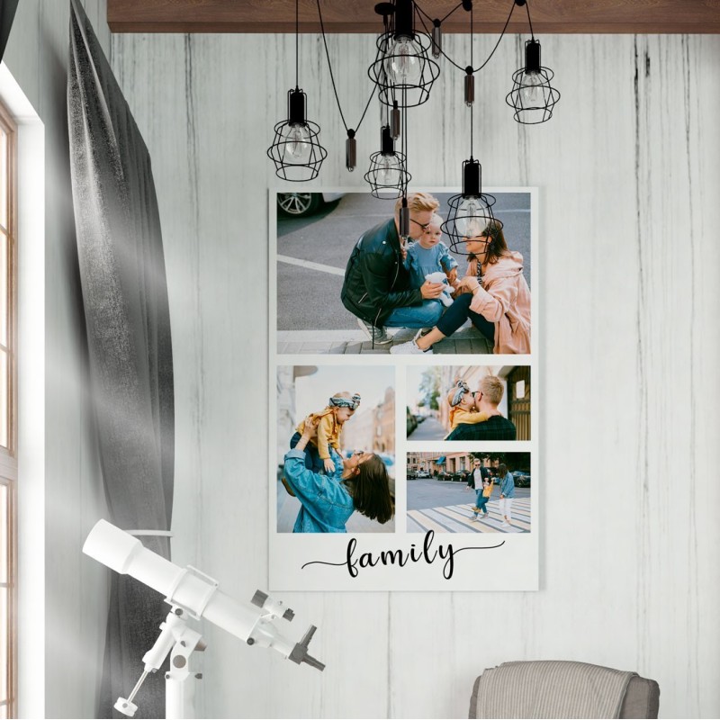 Tablou canvas personalizat vertical family cu 4 poze  - 1