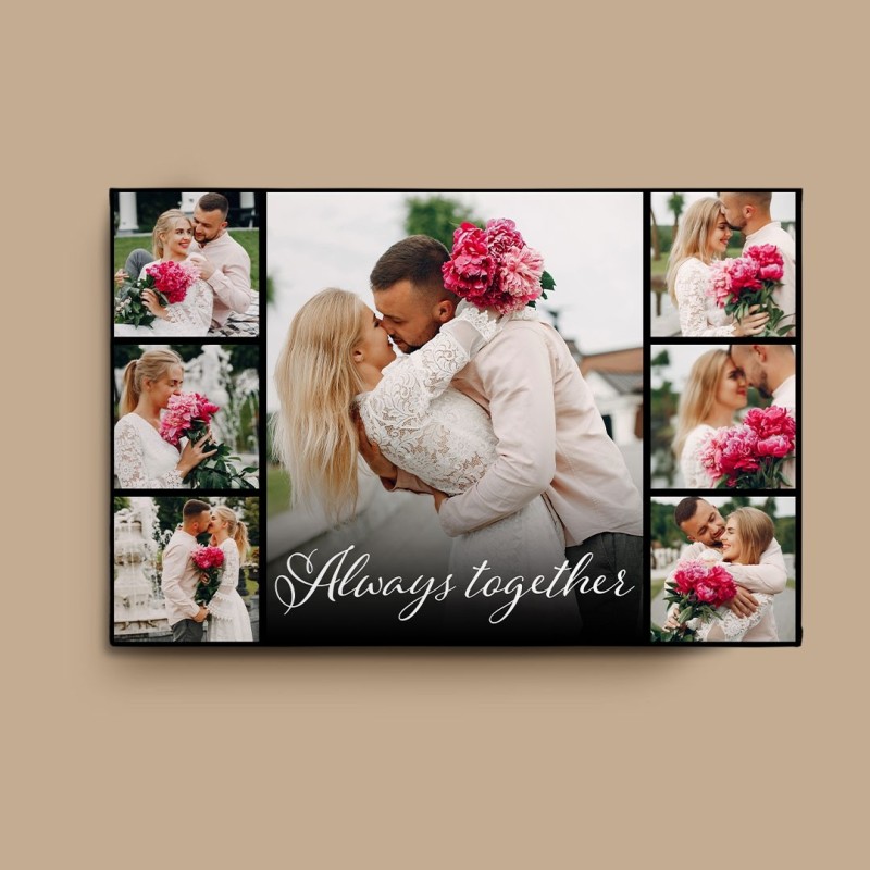Tablou canvas personalizat "Always together" si 7 poze