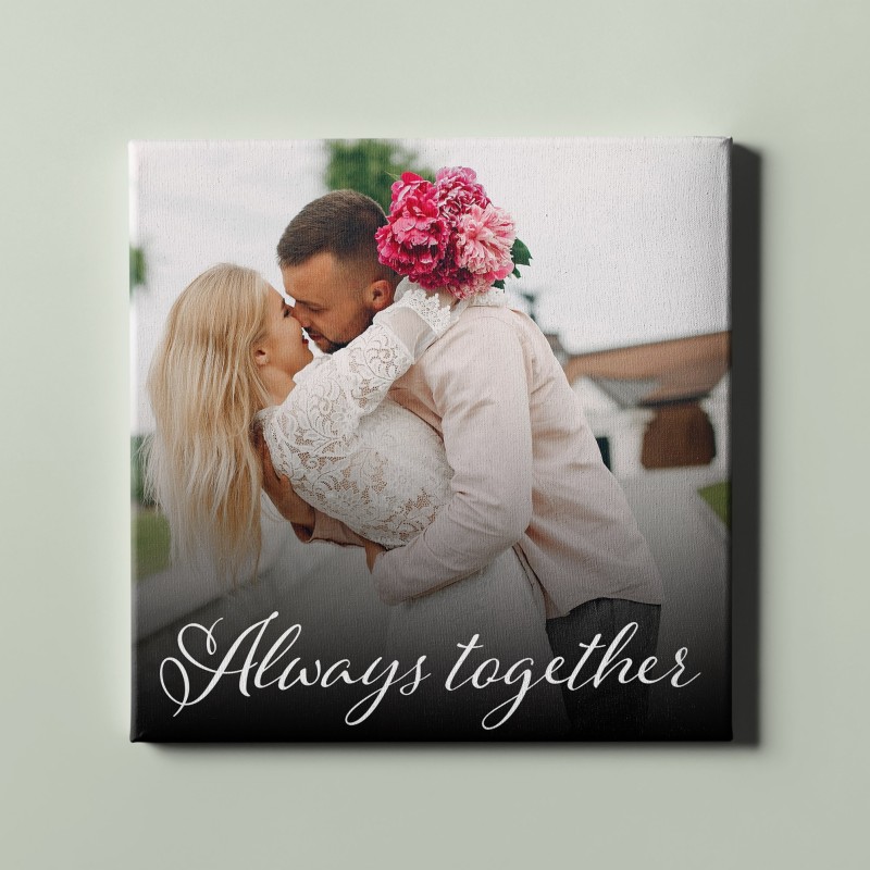 Tablou canvas patrat personalizat "Always together" si poza