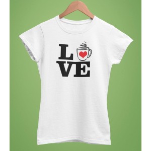 Tricou Personalizat Femei - Love Coffee - Printbu.ro - 1