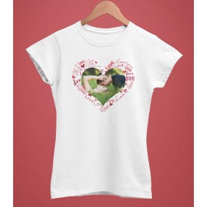 Tricou Personalizat Femei - Inima Sticker - Poza  - 1